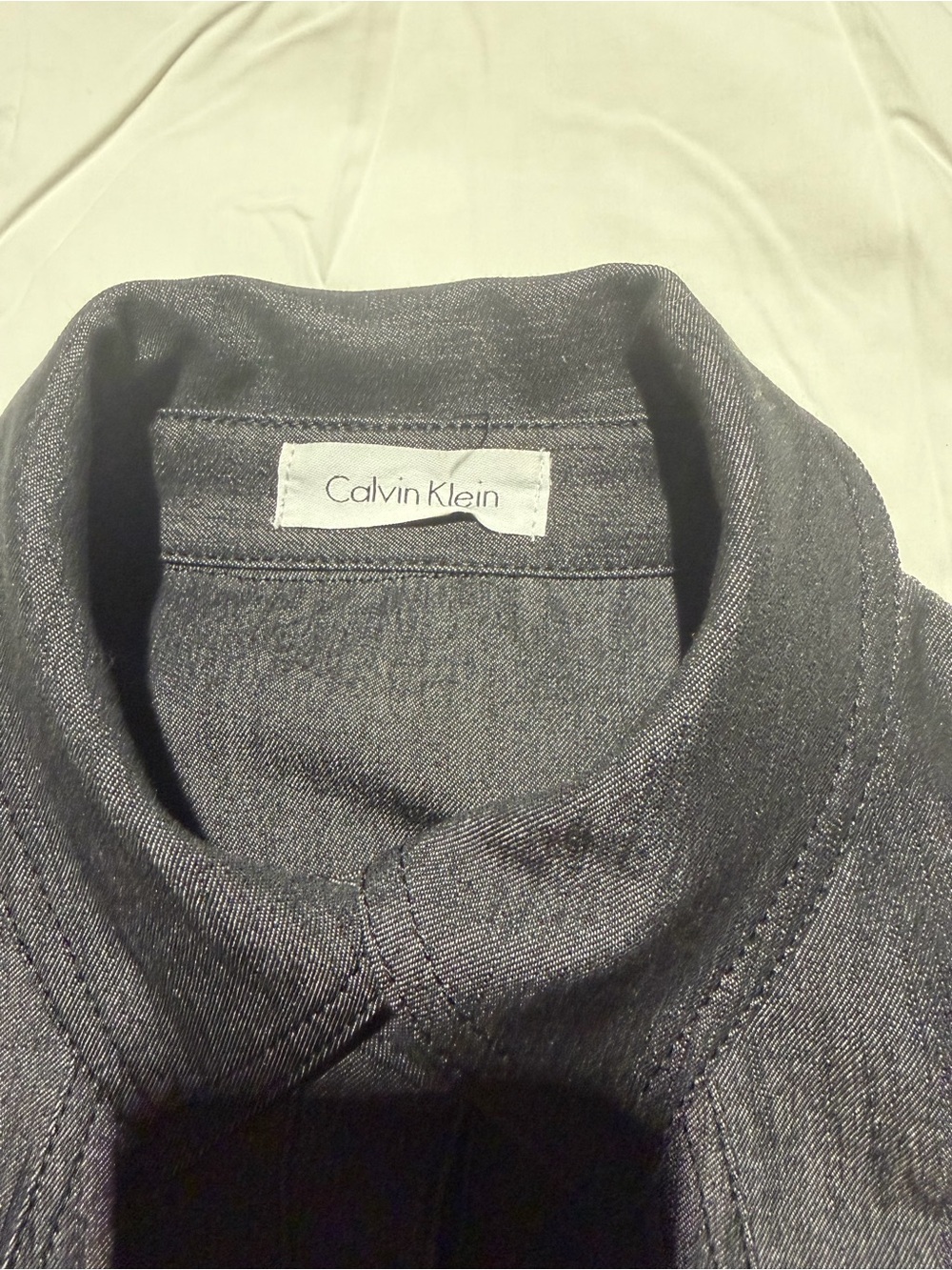 Calvin Klein Shirt Dress Button Womens S Dark Gray Charcoal Short Sleeve Belted - Picture 3 of 4